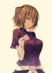  1girl blonde_hair bloom breasts detached_sleeves green_eyes highres ibuki_notsu large_breasts looking_at_viewer mizuhashi_parsee pointy_ears revision short_hair simple_background solo touhou 