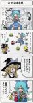  azuma_takeshi bottle cirno comic danmaku highres kirisame_marisa marker_(medium) spell_card touhou traditional_media translated translation_request 