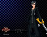  black_hair blue blue_eyes highres keyblade kingdom_hearts kingdom_hearts_358/2_days official_art organization_xiii short_hair solo wallpaper xion_(kingdom_hearts) 