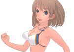 :p bikini blue_eyes breasts brown_hair jewelry large_breasts necklace souldeep swimsuit tongue 