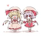  \o/ arms_up chibi cosplay costume_switch flandre_scarlet flandre_scarlet_(cosplay) happy heart lan._(pixiv) lowres multiple_girls outstretched_arms remilia_scarlet remilia_scarlet_(cosplay) siblings sisters touhou 