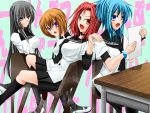  kampfer kondou_mikoto long_hair mishima_akane pantyhose sangou_shizuku school_uniform senou_natsuru 