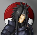  armor black_hair headband konoha_headband naruto sharingan uchiha_crest uchiha_madara 