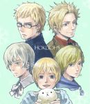  ahoge axis_powers_hetalia blonde_hair blue_eyes denmark_(hetalia) finland_(hetalia) glasses hana-tamago iceland_(hetalia) male multiple_boys norway_(hetalia) short_hair silver_hair smile sweden_(hetalia) 