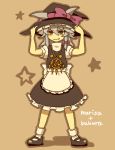  blush character_name cosplay crossdressinging fang hand_on_hat hat kirisame_marisa kirisame_marisa_(cosplay) male ribbon solo touhou uyutan witch_hat yami_bakura yu-gi-oh! yuu-gi-ou yuu-gi-ou_duel_monsters 