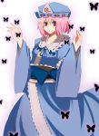  butterfly fuurin_(omaemona) hat japanese_clothes kimono pink_eyes pink_hair saigyouji_yuyuko short_hair solo touhou 