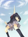  1girl cloud clouds hands kneehighs neck necktie pleated_skirt promotions reisen_udongein_inaba shiren_(monochrome_structure) skirt sky socks touhou what 