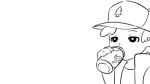  1boy animated animated_gif dipper_pines gravity_falls hat lowres mike_inel monochrome solo sweater 