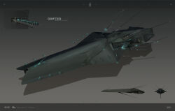  artist_logo battleship_(eve_online) cannon commentary company_logo company_name concept_art copyright_name dated electricity energy_cannon eve_online floating floating_object georg_hilmarsson glowing grey_background highres jove_(eve_online) logo military_vehicle no_humans official_art radio_antenna realistic science_fiction shadow spacecraft vehicle_focus 