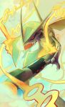  artist_request claws commentary dragon fangs highres mega_pokemon mega_rayquaza no_humans open_mouth pokemon pokemon_(creature) pokemon_(game) pokemon_oras rayquaza red_eyes signature solo sreido 