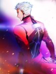  1boy aonome archer back dark_skin fate/stay_night fate_(series) looking_back male solo white_hair 