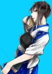  bow_(weapon) brown_eyes brown_hair gloves japanese_clothes kaga_(kantai_collection) kantai_collection muneate shuu-0208 side_ponytail weapon 