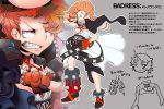  badress_(t.a.k.) baseball_bat character_name grin hand_on_hip original smile solo t.a.k. translation_request 