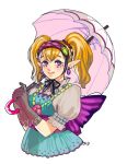  agitha blonde_hair earrings gloves gothic_lolita jewelry joey_joey_joey lolita_fashion long_hair pointy_ears smile the_legend_of_zelda twilight_princess twintails umbrella violet_eyes wings zelda_musou 