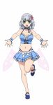  amagi_brilliant_park aqua_hair choker fairy green_eyes happy muse_(amaburi) official_art ribbon short_hair skirt wings 