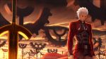  1boy archer dark_skin fate/stay_night fate_(series) field_of_blades gears kotera_ryou male solo unlimited_blade_works white_hair 