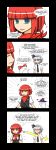  1girl 4koma bow comic dual_persona english hair_bow hair_ribbon hakurei_reimu_(cosplay) hat heart highres kirisame_marisa_(cosplay) konpaku_youmu konpaku_youmu_(ghost) lunarisaileron necktie ribbon scarf simple_background touhou witch_hat 