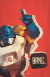  1boy autobot bang finger_gun highres insignia ironfist pointing pointing_up sarah_stone simple_background solo transformers 