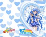  aoki_reika bangs blue_eyes blue_hair choker cure_beauty happy heart kawamura_toshie long_hair mahou_shoujo smile_precure! wallpaper wings 