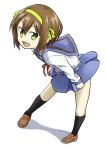  1girl brown_hair go_yasukuni hairband highres school_uniform serafuku short_hair suzumiya_haruhi suzumiya_haruhi_no_yuuutsu yellow_eyes 