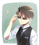  1boy aki_(neyuki41028) aldnoah.zero brown_eyes brown_hair kaizuka_inaho male sunglasses 