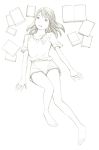  1girl monochrome original shorts sketch solo traditional_media yoshitomi_akihito 
