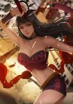  1girl black_eyes black_hair breasts cleavage hibana kunoichi_(game) long_hair magion02 solo sword weapon 