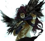  1boy bird crow jojo_no_kimyou_na_bouken kars_(jojo) loincloth long_hair mtsumi purple_hair solo 