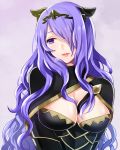  1girl breasts camilla_(fire_emblem_if) cleavage fire_emblem fire_emblem_if hair_over_one_eye long_hair purple_hair tmngmzi violet_eyes 