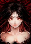  bare_shoulders black_hair character_request creayus lips red_eyes 