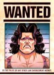  1boy black_hair curly_hair english final_fight genzoman hugo_andore mugshot poster_(object) solo tank_top wanted 