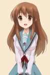  1girl asahina_mikuru brown_eyes brown_hair long_hair school_uniform serafuku shizupu suzumiya_haruhi_no_yuuutsu 