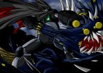  battle black_getter cape getter_robo mecha monster no_humans ripping shin_getter_robo shouji_2 spikes super_robot 
