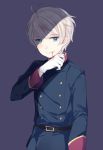  1boy absurdres aldnoah.zero blonde_hair blood blood_in_mouth blue_eyes gloves highres military military_uniform nerunnn platinum_blonde short_hair silver_hair slaine_troyard solo uniform 