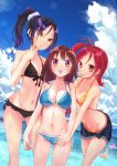  3girls bikini character_request hato_haru multiple_girls saki swimsuit 