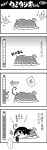  1girl 4koma ahoge comic highres kantai_collection monochrome otoufu seaweed snail solo tail ushio_(kantai_collection) 