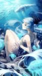  aqua_eyes aqua_hair barefoot dolphin dress hatsune_miku long_hair twintails underwater vocaloid 