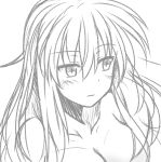  artist_request blush breasts cosmic_break eris_(cosmic_break) long_hair looking_away messy_hair nude sketch 