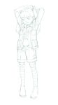  1girl monochrome original sketch solo thigh-highs traditional_media yoshitomi_akihito 
