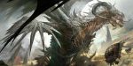  airship concept_art dragon fantasy guild_wars hydra kekai_kotaki size_difference zhaitan 