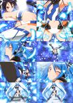  6+girls black_hair blue_eyes blue_hair blush eyelashes hair_ornament happy henshin looking_at_viewer multiple_girls multiple_persona ore_twintail_ni_narimasu red_eyes sequential smile tail_blue transformation translation_request tsube_aika yuto_(dialique) 