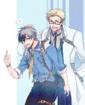  black_hair blonde_hair brothers butata glasses julius_will_kresnik labcoat long_coat ludger_will_kresnik multicolored_hair necktie siblings suspenders tales_of_(series) tales_of_xillia tales_of_xillia_2 two-tone_hair white_hair 