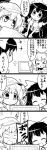  &gt;_&lt; 4koma comic futa4192 hat highres kawashiro_nitori microwave monochrome reiuji_utsuho ribbon touhou translation_request 