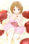  :q blush_stickers breasts dress flower food_on_body frilled_dress frills hair_flower hair_ornament hand_on_own_chest idolmaster idolmaster_cinderella_girls large_breasts mimura_kanako nagian oversized_object pink_dress pudding smile spoon thigh-highs tongue tongue_out wavy_mouth white_legwear 
