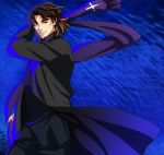  1boy brown_eyes brown_hair dairii fate/stay_night fate_(series) highres kotomine_kirei scarf solo stole 