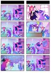  4koma book comic crossover koakuma long_hair multicolored_hair my_little_pony my_little_pony_friendship_is_magic pantyhose patchouli_knowledge redhead touhou twilight_sparkle two-tone_hair xin_yu_hua_yin 