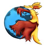  closed_eyes delphox firefox firefox_(browser) no_humans parody pokemon pokemon_(game) pokemon_xy solo 