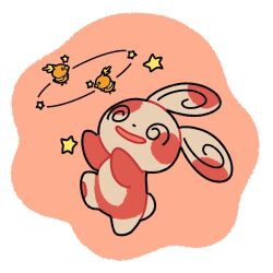  @_@ animal_focus animal_hands bird chicken dizzy full_body no_humans nose_poke000 orange_feathers pokemon pokemon_(creature) red_fur simple_background solo_focus spinda standing star_(symbol) torchic white_background yellow_fur 