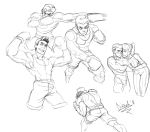  1boy 1girl blush boxing_gloves collage diepod eyebrows height_difference little_mac metroid muscle punch-out!! punching samus_aran sketch super_smash_bros. thick_eyebrows 