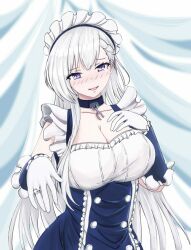  1girl azur_lane belfast_(azur_lane) happy long_hair pov ring 